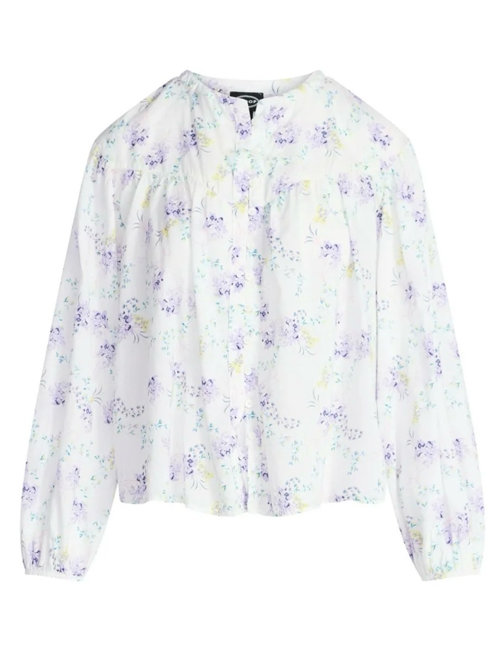 Light Purple Floral Women's Button-Front Top - Picture 2 of 5